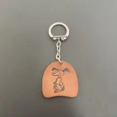 【デッドストック】キーホルダー　オールドスヌーピー　レザー　ビンテージ