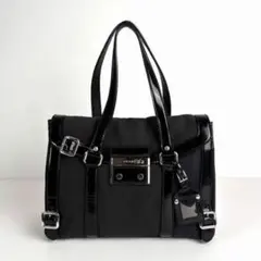 極美品 PRADA プラダ トートバッグ ハンドバッグ キャンバス×レザー