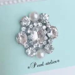 シルバービジュー☆パール＆オーバルブローチ✨　入学　卒業　セレモニー　スーツ