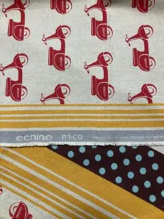【希少・廃盤】KOKKA echino 古家悦子　110×210 赤スクーター