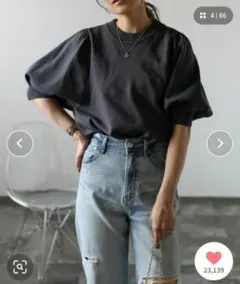 【新品】ボンジュールサガン 半袖 パフスリーブニットトップス