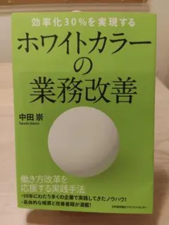効率化30%を実現するホワイトカラーの業務改善 中田崇のサムネイル