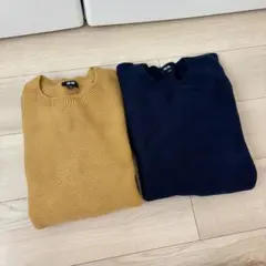 【良品】ユニクロ 3Dクルーネックセーター 2着セット メンズXL