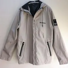 美品　フード付きナイロンジャケット ベージュ 2XL