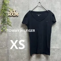 トミーヒルフィガー レディース Tシャツ 黒 ブラック 半袖 xs