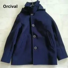 Orcival オーシバル メルトン フード付き シングル コート ネイビー 1