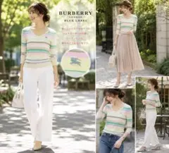 BURBERRY BLUE LABEL ボーダーニット 長袖 38綿100%のサムネイル