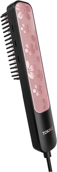 TOKAIZ グロエル ヒートブラシ ヘアアイロン ストレートアイロン ピンク