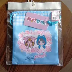 【新品未使用】ちろぴの TiroPino アベイルコラボ 巾着 青 ちろる Sのサムネイル
