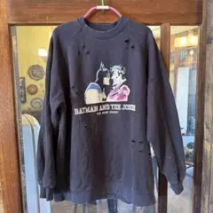 FREAKS STORE バットマン ダメージ加加工 スウェット ネイビー M