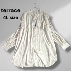 新品 terrace テラス 4L ビックカラー シャツ 大きいサイズ ベージュ