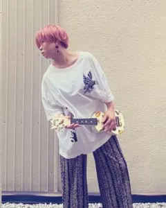 【最終価格】FACETASM テープ加工鷹刺繍白Tシャツ　メンズL相当サイズ5