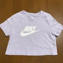 NIKE レディース Tシャツ M クロップド丈 ロゴ 紫 スポーツ