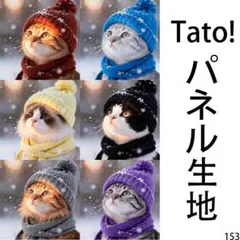 Tato !(=^・^=)パネル生地 雪舞う午後のちいさな瞳 D153