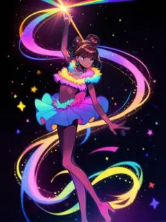 ファンタジーキャラクターイラストポスター紙沢光額a4額付き発送