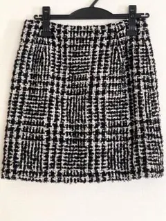 黒チェックミニスカート　ブラック