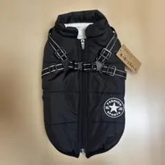 V・PET・B 犬服 ダウン ベスト ハーネス 一体型 黒 冬服 防寒 裏ボア