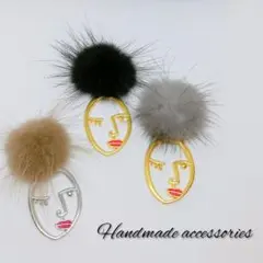 フェイスパーツ✨ファー✨ピアス✨イヤリング