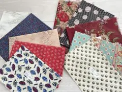 布まとめて はぎれ10枚セット　パッチワーク、カントリーキルトなどに