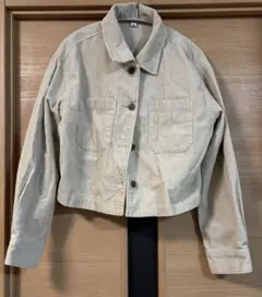 GU コーデュロイショートシャツ　Mサイズ　アイボリー