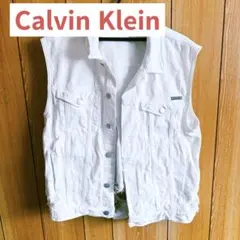 Calvin Klein Jeans デニムベスト ホワイト ダメージ加工のサムネイル