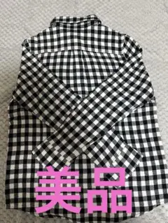 【美品】AZUL チェック柄 長袖シャツ ブラック・ホワイトＭサイズ