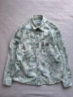 Carhartt WIP 長袖シャツ 緑系 抽象模様 シャツジャケット