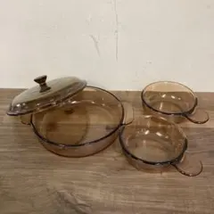 VISION ビジョン　超耐熱ガラス 小鍋4枚セット　グラタン皿　片手鍋？ VISION ビジョン 超耐熱ガラス 小鍋4枚セット グラタン皿 片手鍋