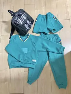 幼稚園保育園　体操服　通園バッグ　カバン　セット　110 スクールユニ　緑