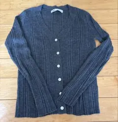 ZARA ウール混Vネックリブ編みカーディガン