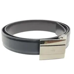 GUCCI グッチ レザーベルト スクエアバックル ブラック イタリア製