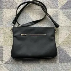 レザーサコッシュ ブラック(本革)/ハンドメイド(新品・未使用)