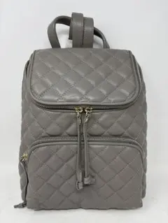 A583 マダムヒロコ レザーキルティングリュックサック 本革 グレー