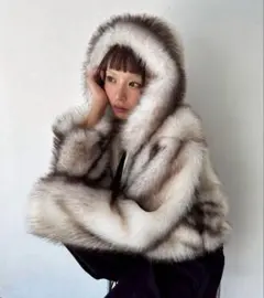 フェイクファー ジップパーカー フーディ― ブルゾン