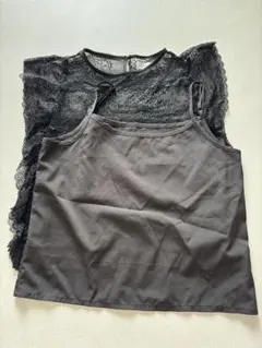 flower レースタンクトップ インナー付き