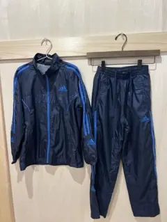 adidas ウィンドブレーカー上下 130 ネイビー