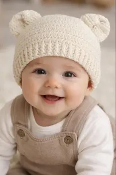 クマ耳付き　帽子