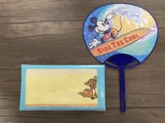 バンビ　ミッキー　うちわ&ハンドタオル
