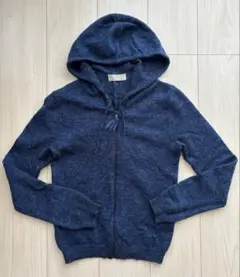 BARNEYS NEW YORK トップス カーディガン　ネイビー フード付き