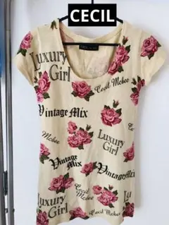 セシルマクビー　半袖ニットワンピ　ローズ　レア♡M