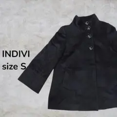 INDIVI　アウター　コート　ダッフルコート　ブラック　黒　シンプル　ボタン