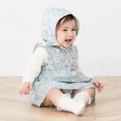 説明欄読んでください。美品petitmainムーミンフラワーロンパース