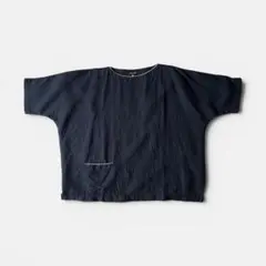 eskandar Linen Tops Box Silhouette Navyのサムネイル