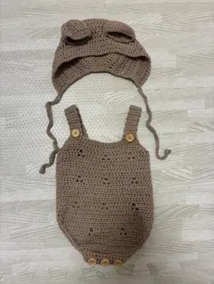 ニューボーンフォト衣装　手編み　くま耳