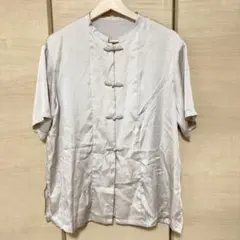 チャイナボタン 半袖シャツ ベージュのサムネイル