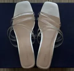 【natural couture】クリアストラップ サンダル Lサイズ シルバーのサムネイル