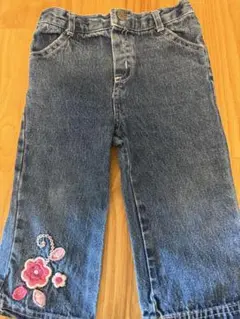 ベビージーンズ ジーパン デニム 80cm 刺繍　ズボン　パンツ　ズボン　女の子
