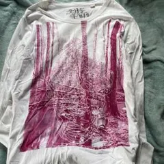 diesel ホワイト グラフィックプリント 長袖カットソー