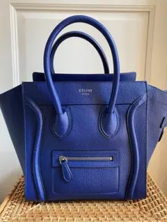 美品 CELINE ラゲージ マイクロショッパー 旧ロゴ ブルー 保存袋付