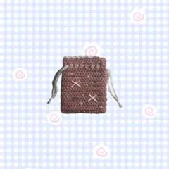 かぎ針 編み物 ミニポーチ 巾着 リボン ピンク ウィッシュコア ໒꒱. ゜